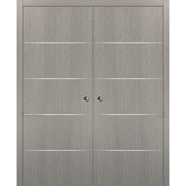 Sartodoors French Interior Door, 32" x 80", Concrete PLANUM20DP-SD-48